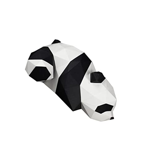 Cabilock 1Stk handgeformte Dekoration Handwerk stereoskopisch Pandafigur aus Papier 3D-Origami Panda Dekoration Panda Papiermodell Spielzeug 3D geometrisches Origami 3D-Papiermodell Black von Cabilock