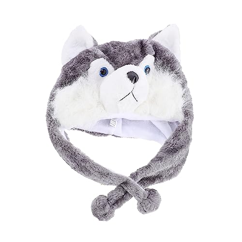 Cabilock 1stk Kuscheltier Hut Partykostüm Hut Neuartige Tierhüte Ostertier Kuscheltiere Hut Lustiger Partyhut Tiere Partyhut Cosplay-kostüme Plüschtierhut Plüsch Und Pp Baumwolle Grey von Cabilock