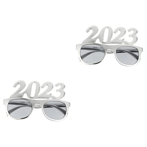 Cabilock 2 Paar 2023 Brille Partyzubehör für Silvester 2023 Silvester Partyhüte Die silvesterbrillen brillen hawaiianischer Weihnachtsschmuck Weihnachtssto Leistungsrequisiten Stk von Cabilock