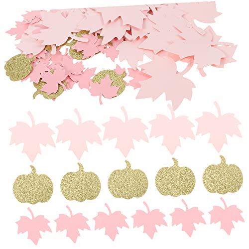 Cabilock 2 Packungen Ahorn-Kürbis-Konfetti pumpkin decor kürbisdeko Thanksgiving-Konfetti Kürbis Konfetti Dekor Ornament Kürbis-Partyzubehör rosa Herbstdeko Weihnachten schmücken von Cabilock