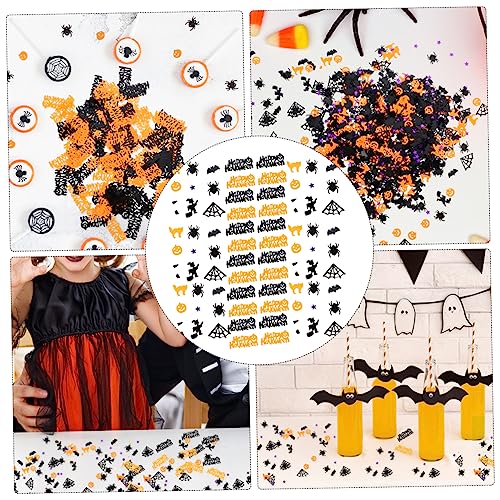 Cabilock 2 Packungen Halloween Aufkleber Künstliche Streusel Papier Kürbis Konfetti Halloween Tisch Glitzer Halloween Metallic Pailletten Halloween Tischstreuer Schwarze von Cabilock