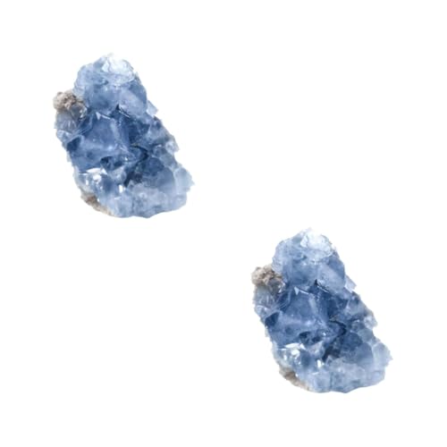 Cabilock 2 STK -Ornamente naturstein Schmucksteine gems eincremehilfe unikal Geode Kristalle Mondstein Golddekor Desktop-Schmuck Unterrichten von Erzmaterialien Sky-Blue von Cabilock