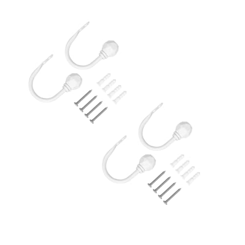 Cabilock 2 Sätze Gardinenhaken Wall Hooks Towel Hook Langlebige Vorhanghaken Gardinen Halter Doppelt Streamer Vorhanghaken Für Zuhause U-förmige Holdbacks Schmiedeeisen Weiß 2 Stück * 2 von Cabilock