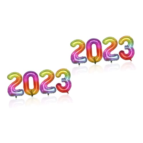 Cabilock 2 Sets 2023 Aluminiumfolien Ballon Luftballons Für Silvesterparty Silvester Partyzubehör 2023 Abschlussballons 2022 Festival Ballons Requisiten 2022 Ballons 2023 Ballon von Cabilock