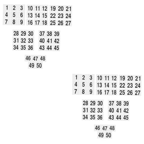 Cabilock 2 Sets Digitale Sitzkarten Raumnummern 1–50 Tischnummern Für Hochzeitstisch Hochzeitssitz Doppelseitige Zahlenscheiben Hochzeitszeremonie Dekorationen Zahlenkarten von Cabilock
