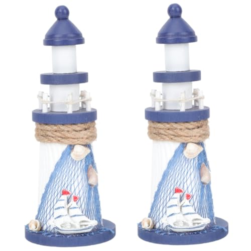 Cabilock 2 Stück Nautischer Leuchtturm Blinkender Turm Figuren Wohnakzente Dekor Leuchtturm Im Mediterranen Stil Kleine Heimdekoration Mediterrane Schreibtischdekoration von Cabilock