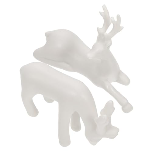 Cabilock 2 Stücke Mini Deer Keramik Tee Haustier Ornamente Weiß Keramik Handwerk Deer Tabletop Figurine Für Schlafzimmer Wohnzimmer Tee Tablett Garten von Cabilock