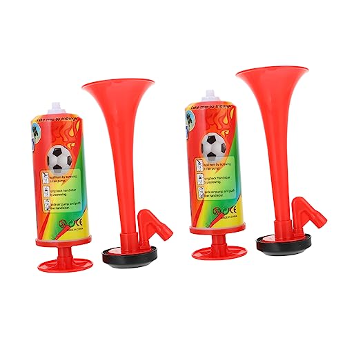 Cabilock 2 Stück Push Hupe Handheld Lufthupe Fußball Luftpumpe Jubel Geräuschmacher Lufthorn Pumpe Krachmacher Handheld Bootshupe Party Geräuschmacher Pfeife Fußball Sport Lufthorn Roter von Cabilock