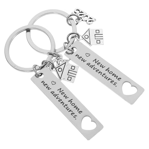 Cabilock 2-teiliges Set Schlüsselanhänger Zum Einzug Willkommensdekorationen Für Zu Hause Einweihungsgeschenke Für Männer Schlüsselanhänger Accessoires Für Damen Rostfreier Stahl Silver von Cabilock