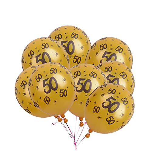 Cabilock 20 Stück 12 Nummer 50 Ballons Geburtstagsparty-Zubehör Luftballons für Geburtstagsfeiern zahlenluftballons zahlen ballon zahlen luftballon Geburtstag Gummiballons Golden von Cabilock