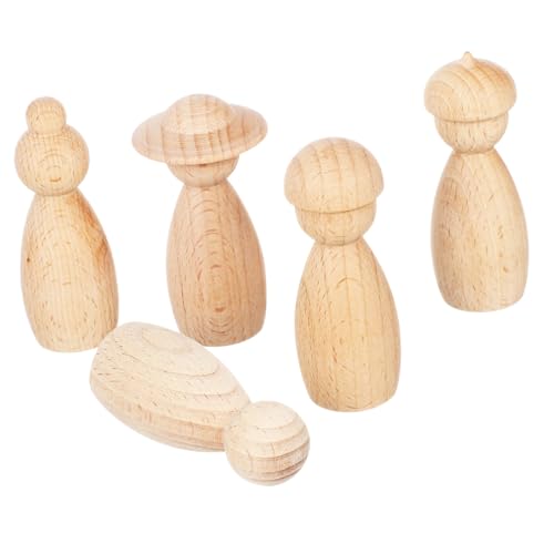 Cabilock 20 Stück Holzpuppen Schlichte Steckpuppen Unvollendete Puppenform Modell Leere Puppen Steckpuppenfiguren Dekorative Puppenkörper Spechtspielzeug Mini Spielzeug von Cabilock