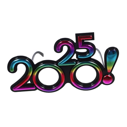 Cabilock 2025 2025 Neujahrsbrille Frohes neues Jahr Partybrille 2025 Glitzerbrille Silvester-Partyhüte 2025 Brillen 2025 Lustige Brille Spaßbrille Neujahrsvorräte Neujahrsparty-Brillen Stk von Cabilock