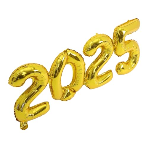 Cabilock 2025 Luftballons 2025 Goldfolien-Zahlenballons Klasse Von 2024 Luftballons Für 2025 Silvester Festival Partyzubehör Abschlussdekoration von Cabilock