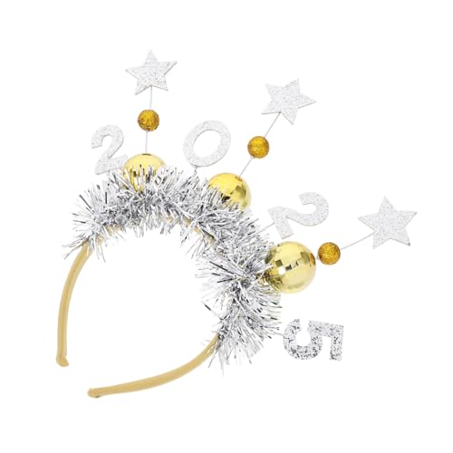 Cabilock 2025 Neujahrs Stirnband Frohes Neues Jahr Partygeschenke Party Stirnbänder Für Erwachsene Party Haar Accessoires Neujahrs Stirnbänder Für Frauen Silvester Stirnband von Cabilock