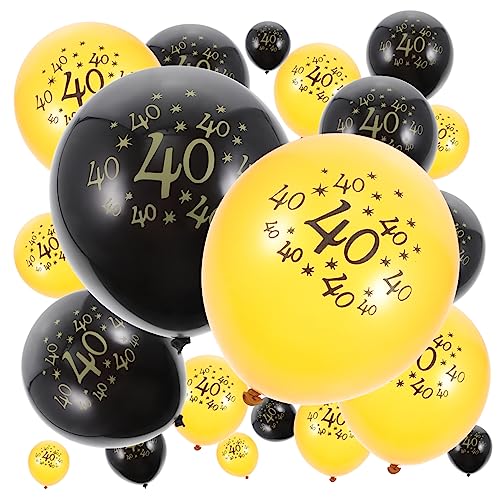 Cabilock 20St Ballon zum 40. Geburtstag goldene Luftballons goldene und schwarze Luftballons Gedenkballons 40. Geburtstagsgeschenke für Frauen Dekoration zum 40. Geburtstag Emulsion von Cabilock