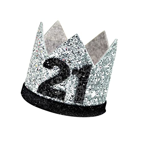 Cabilock 21 Hut zum Geburtstag lustiger Partyhut Glitzerhut Geburtstags-Stirnband Mini-Hut-Foto-Requisite Zahl Geburtstag party accessoires birthday crown geburtstagskrone Geburtstagskappe von Cabilock