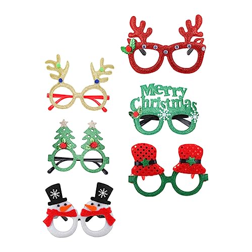 Cabilock 24 Paare Weihnachtsgläser Weihnachtsfeierdekorationen Brille Für Die Weihnachtsfeier Weihnachtsbaum Brille Lustige Weihnachtsbrille Weihnachtsmann Brille Baumwollfüllung von Cabilock