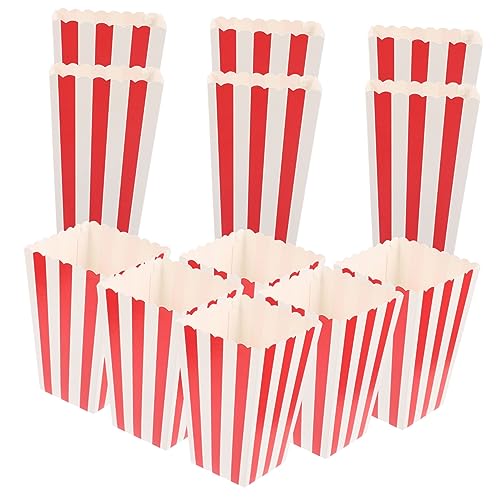 Cabilock 24er Karton Popcorn-Eimer Popper Pommes Frittes Popcorn-gewürz Popcornkerne Film-Popcorn-Boxen Gestreifte Popcorn-Boxen Popcornmaschine Für Die Küche Cellophan Obst Rot Papier von Cabilock