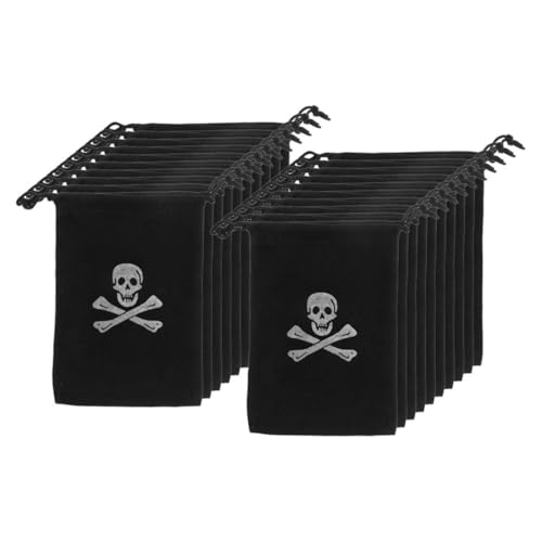 Cabilock 24st Piraten-aufbewahrungstasche Piraten-thementaschen Taschen Für Halloween-leckerbissen Taschen Für Piratenpartys Piratenbeutel Halloween-piraten-süßigkeitstüten Black Polyester von Cabilock