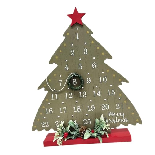 Cabilock 25 Desktop-wohndekoration Weihnachtskalender Weihnachtsgeschenke Weihnachtsdeko Festliches Weihnachtsgeschenk Weihnachts-countdown-wanddekoration Weihnachtsfeierverzierung Hölzern von Cabilock