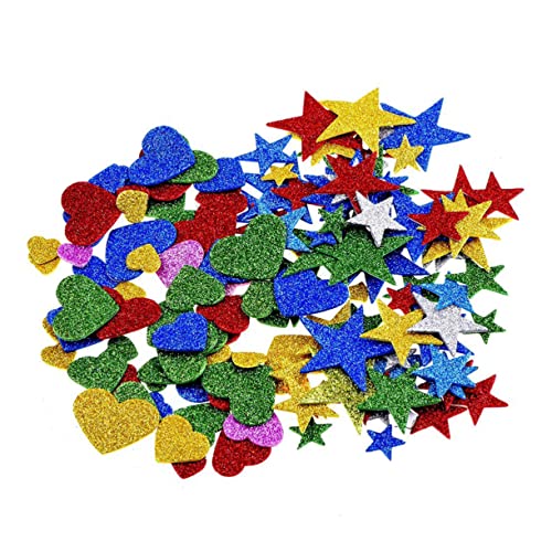 Cabilock 2Er Pack Glitzernde Sterne Herz Bastelaufkleber Fensteraufkleber Sternaufkleber Fensteraufkleber Aufkleber Für Scrapbooking Glitzernde Herzaufkleber Fensteraufkleber von Cabilock