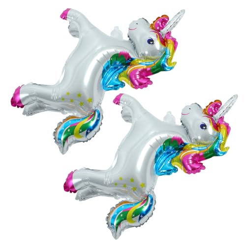 Cabilock 2St Einhorn-Partydekorationen Einhorn Folienballon Kinderparty Dekoration Luftballons zur Dekoration aufblasbare Ballondekoration exquisites Ballondekor Aluminiumfolie von Cabilock