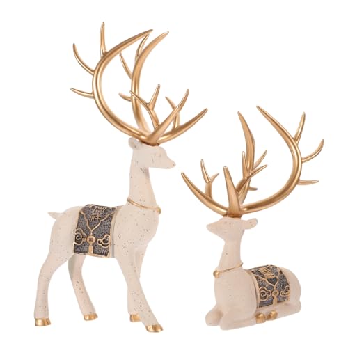 Cabilock 2St Sikahirsch-Ornament büro Dekoration Office Decoration Room Decoration Tischdekoration wohnaccessoires Wohnkultur Figur Tischplatte Desktop-Dekoration Tischverzierung Kunstharz von Cabilock