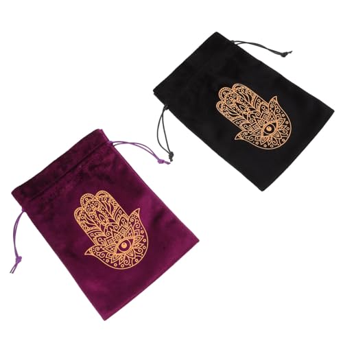 Cabilock 2St Tarot-Tasche Tarot-Aufbewahrungshalter Tasche mit Tarotkarte Tarotkartenhalter karten aufbewahrung tarot zubehör Tasche für kleine Gegenstände Tarotbeutel mit Kordelzug Flanell von Cabilock