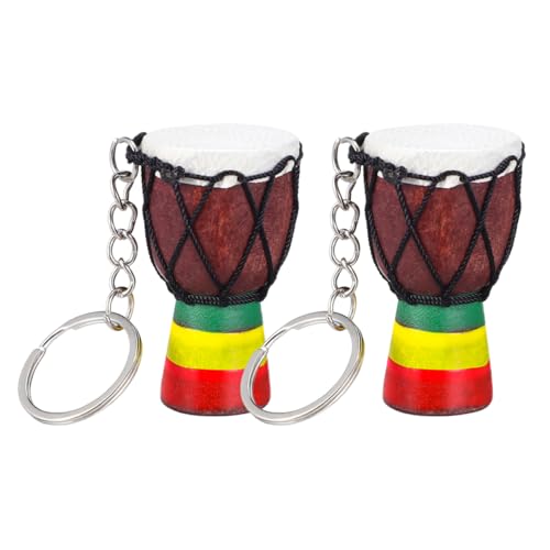 Cabilock 2st Djembe-schlüsselanhänger Schlüsselanhänger- . Musikalischer Schlüsselanhänger Charme-schlüsselanhänger Kette Trommel Schlüssel Schlüsselanhänger Handtrommel-anhänger Holz von Cabilock