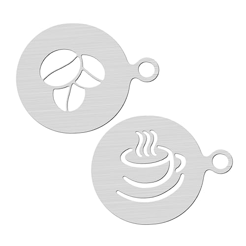 Cabilock 2st Kaffee Ziehen Muster Diy-kaffeevorlagen Cupcake-topper Osterkaffeeschablonen Cappuccino-kunstvorlagen Schablone Zum Dekorieren Von Kaffee Selber Machen Rostfreier Stahl Silver von Cabilock