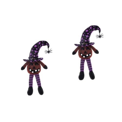 Cabilock 2st Kürbis Laterne Ornament Themberchaud-plüsch Elfen-Halloween-Dekorationen Halloween-tischdekorationen Halloween-tischverzierung Kürbis Plüschpuppe Plüschtiere Stoff Violett von Cabilock