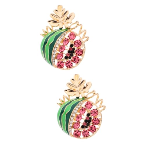 Cabilock 2st Wassermelonenbrosche Brosche in Wassermelonenform Palästina-abzeichen Obst Broschen Pins Kleidung Broschen Kleid Broschen Sicherheitsbroschennadeln Strass-brosche Zinklegierung von Cabilock