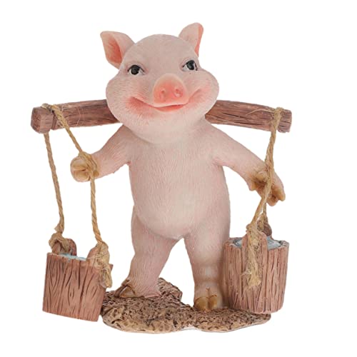 Cabilock 2st Wasserschwein Dekorative Schweineskulptur -Ornament Miniatur- -Spielzeug Tierische Dekorationen Heimdekorationen Schweinchen Skulptur Miniaturfiguren Harz von Cabilock