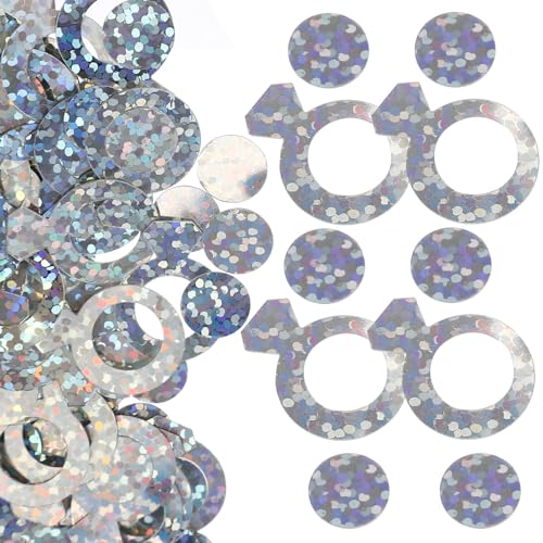 Cabilock 3 Diamantring Konfetti Dekorationen Hochzeit Junggesellinnenabschied liefert Lametta bunt komfetti esstisch Ringe Pailletten-Konfetti- Party Konfetti Papier von Cabilock