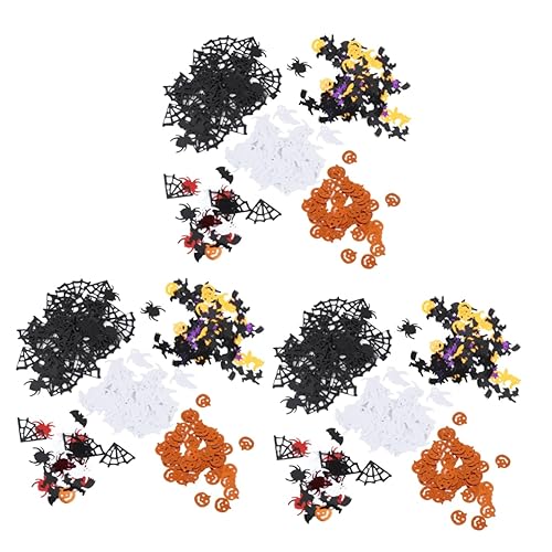 Cabilock 3 Sätze Halloween-Party-Konfetti Halloween-Konfetti Halloween-Raumdekoration Kürbis-Dekor halloween kinder halloween karten Zauberer Konfetti Gespenster Konfetti Plastik von Cabilock