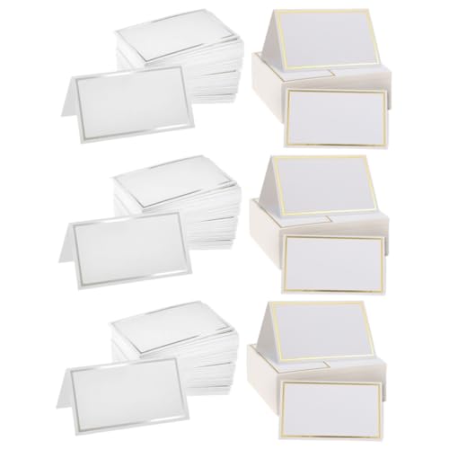 Cabilock 3 Sätze Tischkarte Namenskarte Zur Hochzeit Namenskarte Für Party Hochzeitstisch Steht Klappbarer Küchentisch Karton Leere Karten Platzkarten Für Den Tisch Papier 200 Stück * 3 von Cabilock