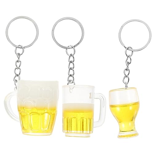 Cabilock 3 Stück Bierkrug Schlüsselanhänger Bierbecher Schlüsselanhänger Rucksack Bierbecher Anhänger Schlüsselanhänger Schöner Bierbecher Schlüsselanhänger Dekorativer von Cabilock