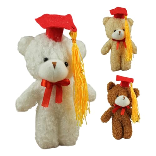 Cabilock 3 Stücke Bär Plüsch-schlüsselanhänger Spielzeug Mit Kappe Für Graduation Party Favor Schlüsselring Kinder Mädchen von Cabilock