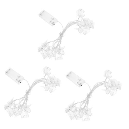 Cabilock 3 Stück Schnur Einhorn Lichterketten Solar- Feenlicht LED-Lichtleiste Lichterketten für Schlafzimmer led ligts led-light geführte Lichterketten kreative Lichter Plastik Weiß von Cabilock