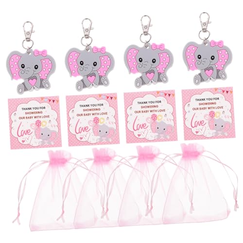 Cabilock 30 Sätze Elefanten-Schlüsselanhänger Schlüsselbund Schlüsselanhänger mit rosa Elefanten komfetti niedliche babygeschenk Partyzubehör zur Babyparty von Cabilock