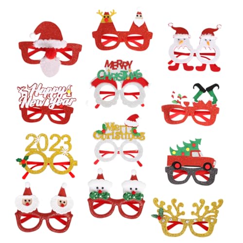 Cabilock 36 Stk Weihnachtsdekoration Gläser Weihnachtsfeier Liefert Weihnachtsbrillen Geburtstagsparty-brille Neuheit Weihnachtssonnenbrille Weihnachtsbrille Requisiten Plastik von Cabilock