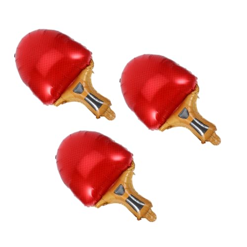 Cabilock 3Pcs Tischtennisschläger-Ballon Luftballons Partygeschenke zum Thema Tennis Sportbedarf Bunte Tischtennisbälle Badmintonschlägerförmige Folienballons Tennisvorräte Aluminiumfolie von Cabilock