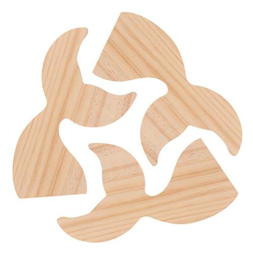 Cabilock 3St Fischschwanz-Holzblock-Ornamente Ozeandekor Wal-Badespielzeug DIY-Malerei für Meerestiere hühner hohzeitdeko Walschwanz-Dekore Gefälligkeiten aus Holz Walschwanz von Cabilock