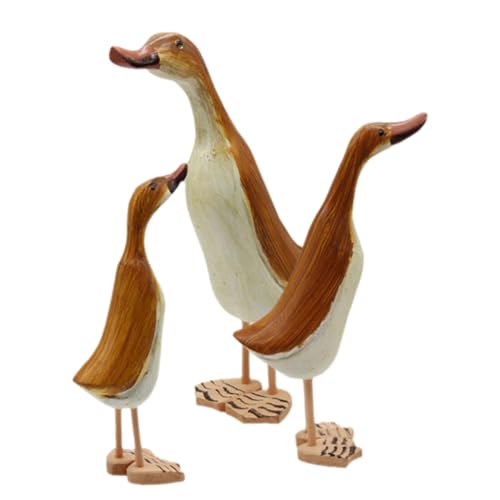 Cabilock 3St Holzfigur Poster Gans Wohnkultur Wandkunst Ente Heimdekoration Animal Figures Living Room Decoration gartendeko tischdeko esstisch Holzhandwerksfigur holzhandwerk hölzern von Cabilock