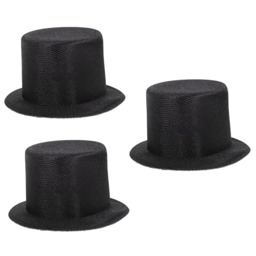 Cabilock 3St Mini-Hut weihachtsdeko weihnchtsdeko Handgemachter Hut Puppenhut Mini-Sombrero-Hüte Mini-Tops-Hut Kappen kinder bastelset Partyzubehör handgefertigte Miniaturhüte Stoff Black von Cabilock