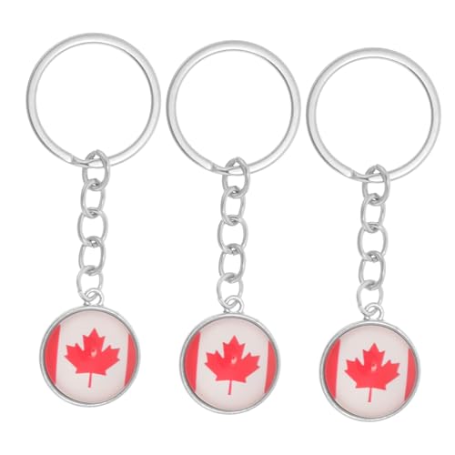 Cabilock 3pcs National Flag Keychain Canada Schlüsselbund Dekorative Flaggen Anhänger von Cabilock