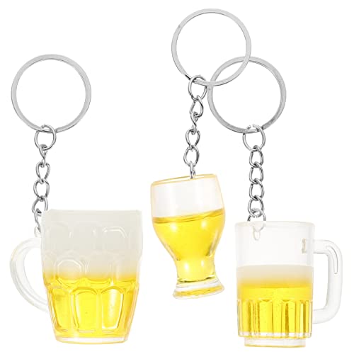 Cabilock 3st Bierkrug Schlüsselanhänger Bier Schlüsselanhänger Spule Schlüsselanhänger Für Bierbecher Perlen Schmuck Kette Lesezeichen Bierbecher-schlüsselanhänger Schlüsselringe Abs von Cabilock