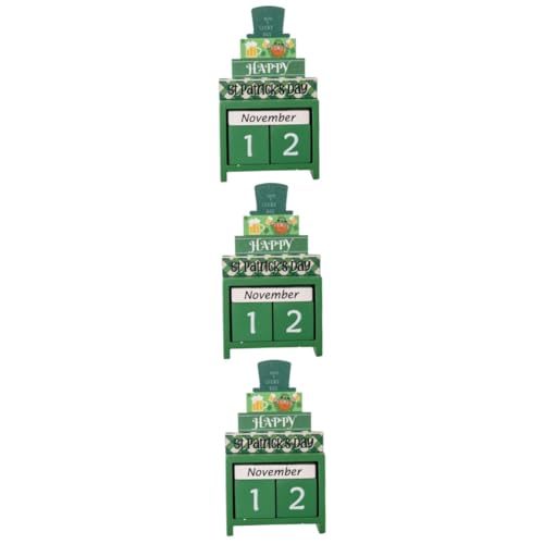 Cabilock 3st Countdown Zum Irischen Tag Dekor Wohnkultur St. Patricks Day Ornament St. Patrick's Day Adventskalender Heimkalender Esstisch Holz Irland von Cabilock