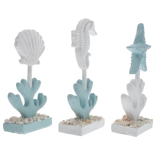 Cabilock 3st Mediterrane Ornamente Aquarium Licht Boot Aquariumlicht Tischdekorationen Blaugrünes Heimdekoration Nautische Statuen Nautische Skulpturen Türkisfarbenes Kunstharz von Cabilock