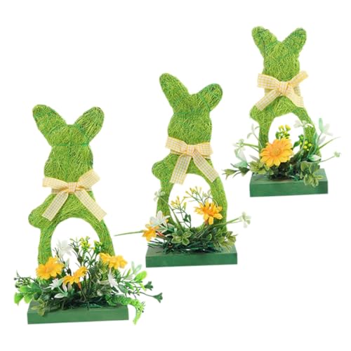 Cabilock 3st Osterei-Hasen-verzierung Gestufter Tablettständer Cupcake -Stand Frühling Tischschild Jo Mooshasen- Schmuckstück Qualle Kaninchen Plüsch Figur Hasenohren Holz von Cabilock